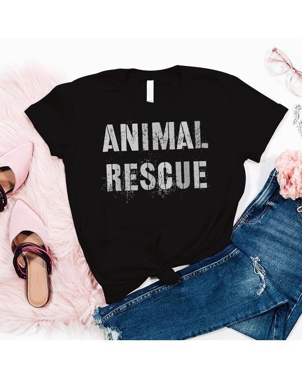 Vintage ANIMAL RESCUE Wild Cats Dogs Adoption Dept Uniform T-Shirt